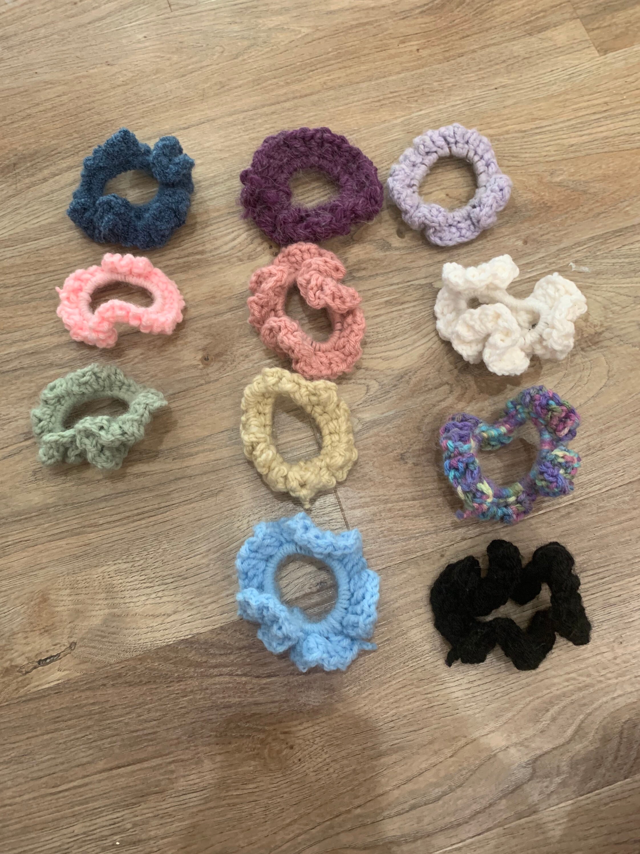 Handmade crocheted scrunchies Etsy