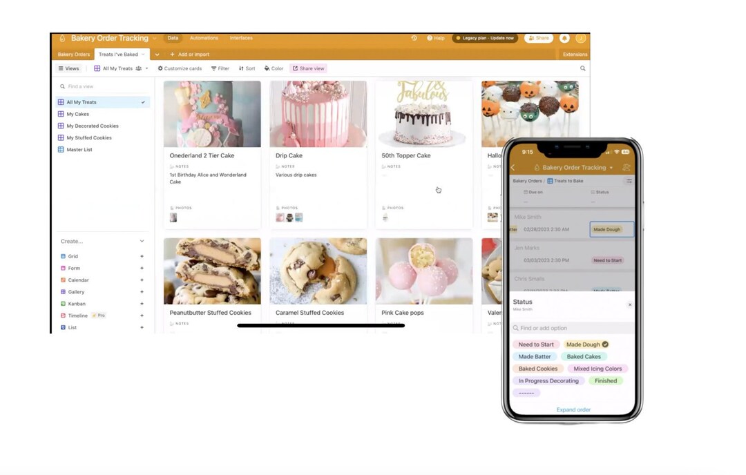 Bakery Order Tracking for Cakes, Cookies, and More Etsy