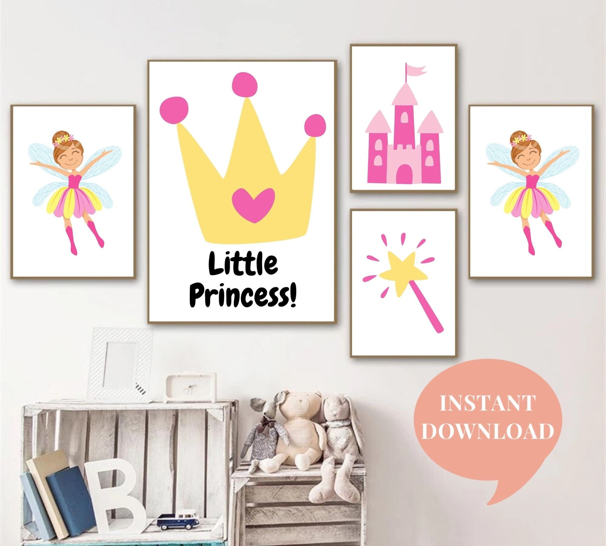 Little Princess wall art Set of 4 Princess Printable Art Etsy
