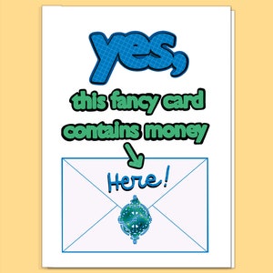 Sì, questa carta stravagante contiene denaro qui! ESAMI DI COMPLEANNO CONGRATULAZIONI Portafoglio per soldi, carta per soldi di compleanno per bambini, porta soldi per compleanno