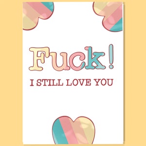 Fanculo! Ti amo ancora, biglietto per l'anniversario di matrimonio, biglietto ti amo, biglietto per l'anniversario della moglie, biglietto per l'anniversario del marito, biglietto per l'anniversario divertente