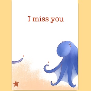 Ich vermisse dich Karte, vermisse dich Karte, vermisse dich, ich vermisse dich, Fernkarte, Entschuldigung, dass du Karte verlässt, Fernfreund, Krake