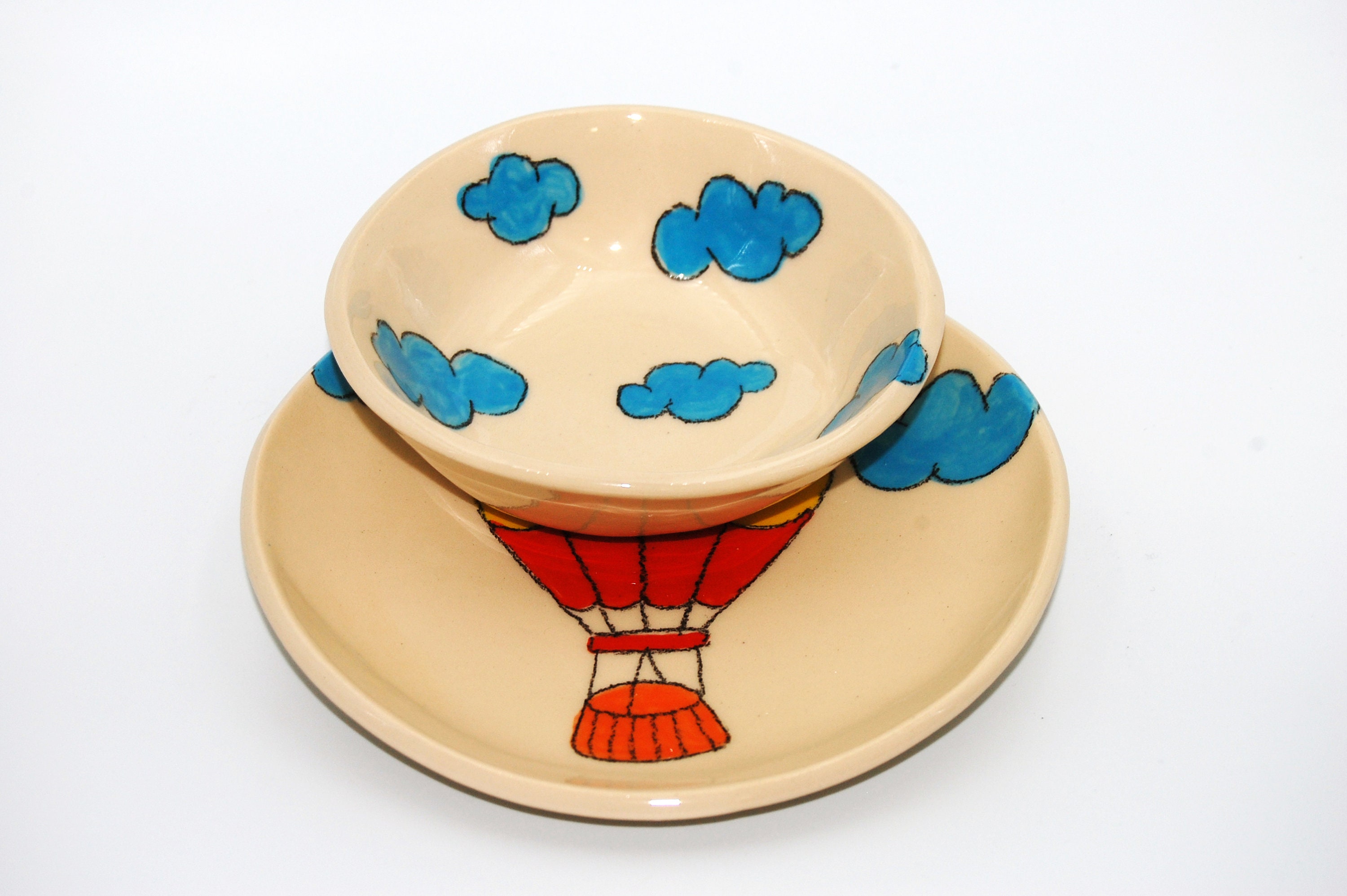 Handmade set dessert plate with cup set ceramic dessert Etsy