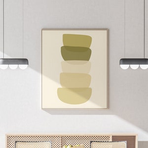 Abstract Geometric Print, Wall Art, Boho Art, Bowl Art, Minimal Botanical Print, Mid Century Modern, Printable Modern Art Poster
