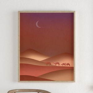 Desert Print, Abstract Desert Art Print, Neutral Wall Art, Mountains Poster Boho Art, Minimalist Poster Print, Landscape Wall Art Modern Art