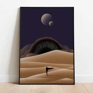 Desert Poster, Original Fan Art, Arrakis Desert Planet, Spice Melange, Landscape Art, Illustration Print