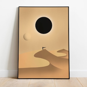 Póster de Dune, Original Fan Art, Arrakis Desert Planet Sandworms, Spice Melange, Ilustración