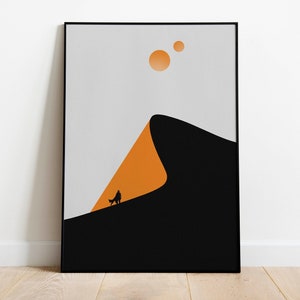 Dune Poster, Original Fan Art, Arrakis Desert Planet Sandworms, Spice Melange, Travel Print Wall Decor