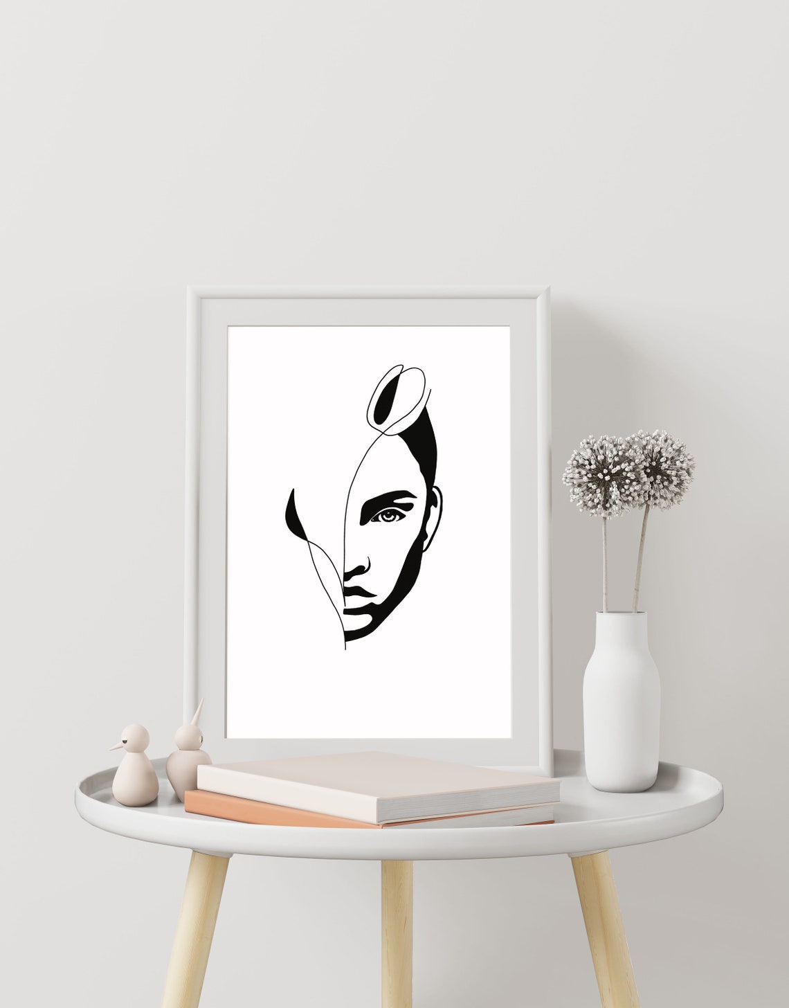 Woman With Flower Head Head Of Flowers Art Print Modern Wall Etsy