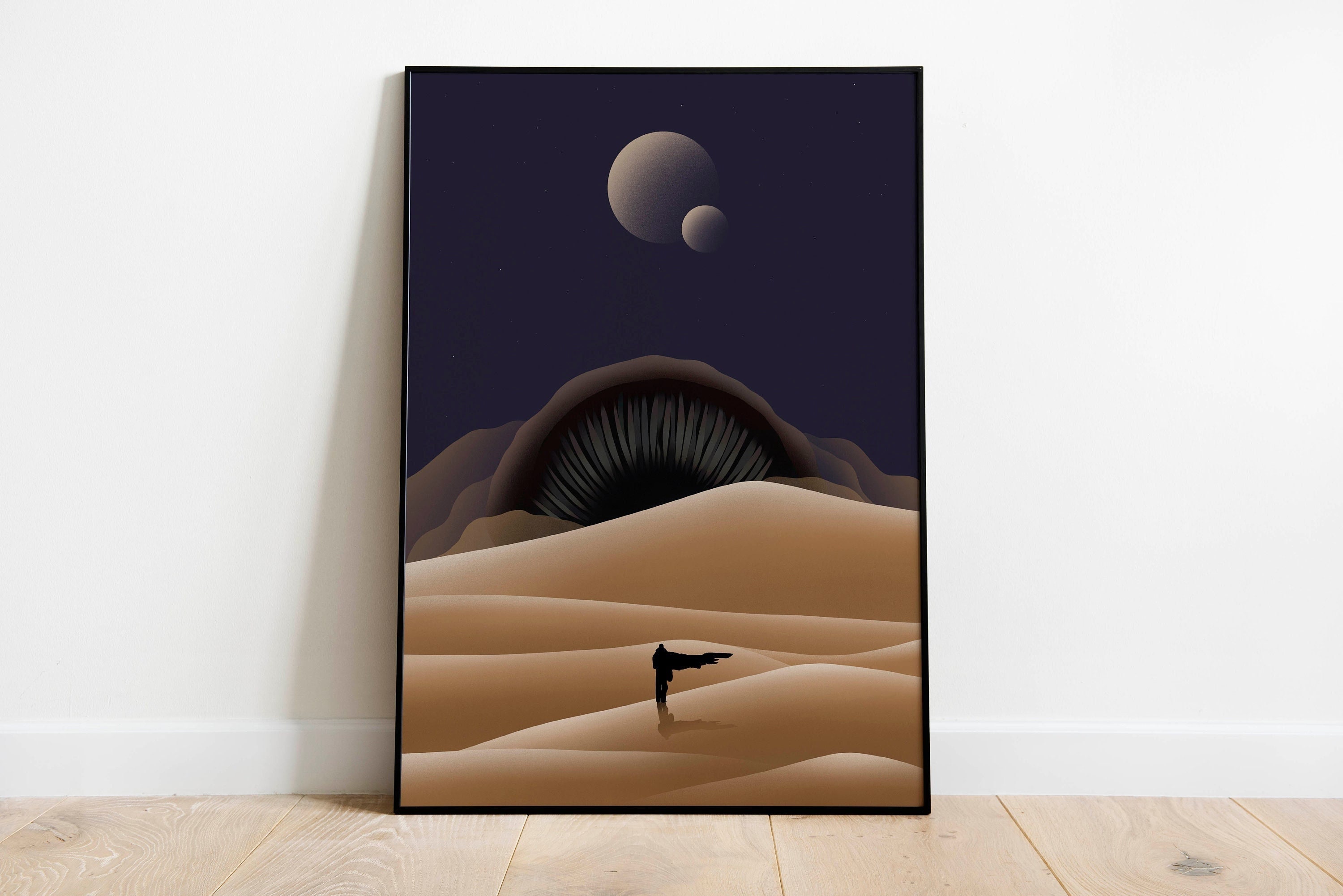 Desert Poster, Original Fan Art, Arrakis Desert Planet, Spice Melange, Landscape Art, Illustration Print