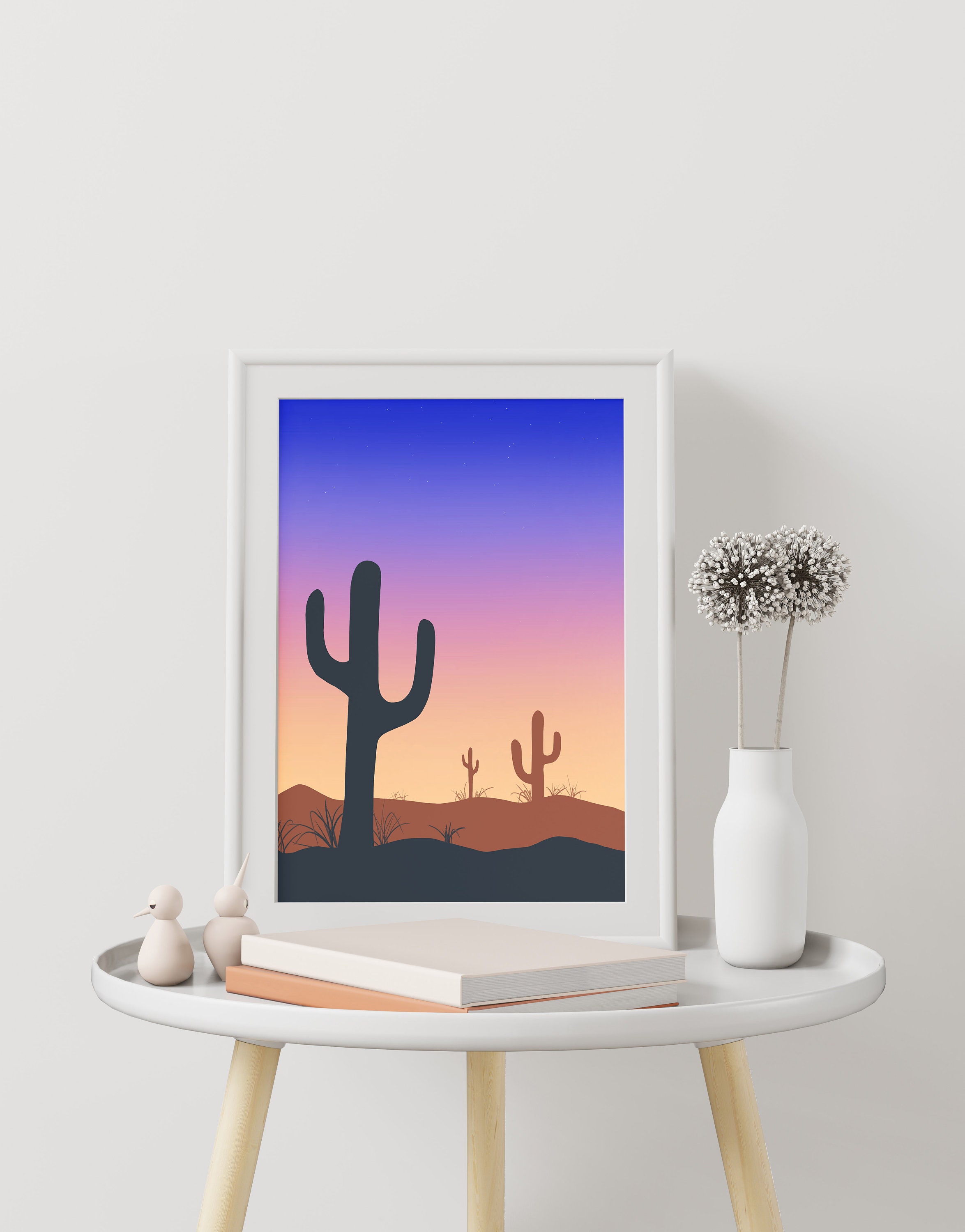 Cactus Print Mid Century Modern Desert Print Southwestern | Etsy