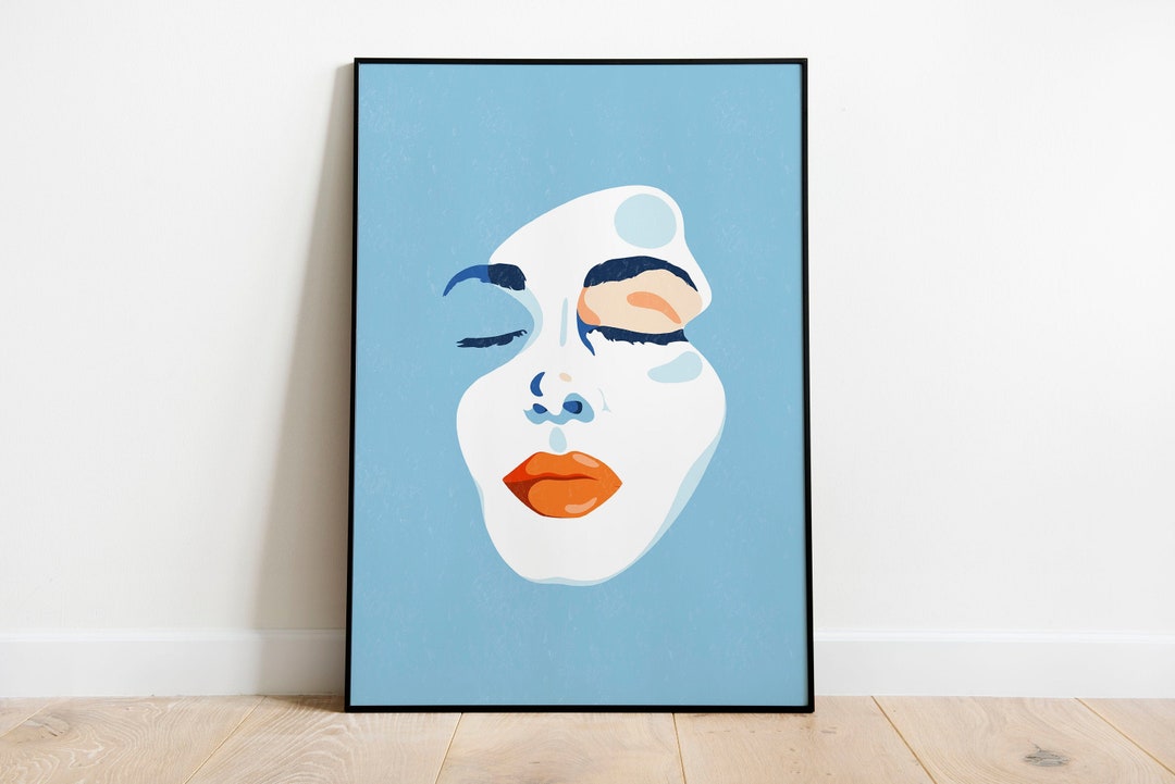 Modern Woman Wall Art Abstract Female Print Boho Girl Wall Etsy UK