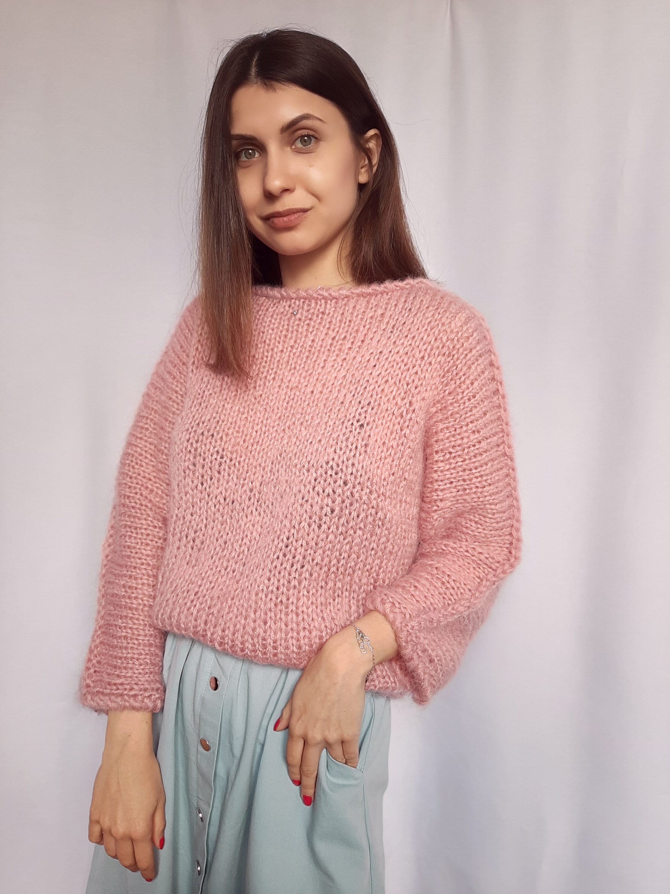 オーラリー KID MOHAIR SHEER KNIT BOAT-NECK Kid Mohair Sheer Knit Boat Neck Pullover