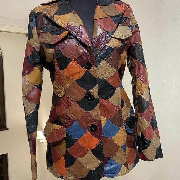 Leather Fish Scale Jacket Etsy Australia
