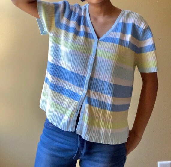 Stripped  Button Up Top - image 1