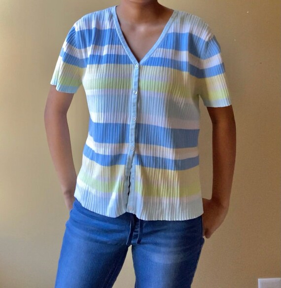 Stripped  Button Up Top - image 2