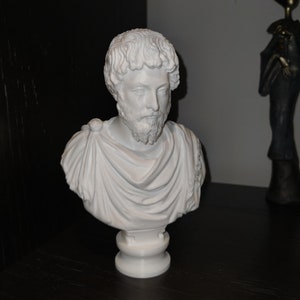 Mark Aurel Skulptur | Memento Mori, dekorative Büste des stoischen römischen Kaisers | Büro Dekor Geschenk | Amor Fati | Meditationen | Stoizismus