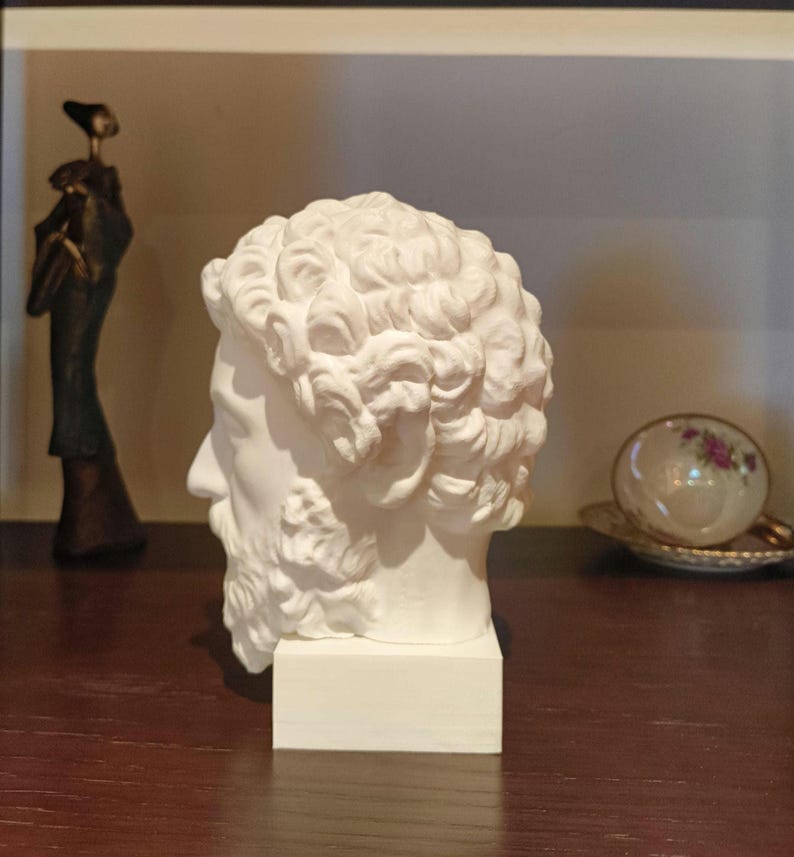 Marcus Aurelius: Memento Mori, Roman Stoic Emperor Bust | Ancient Rome | Office Decor Gift | Roman Empire | Skull | Stoicism | 20cm (8in)