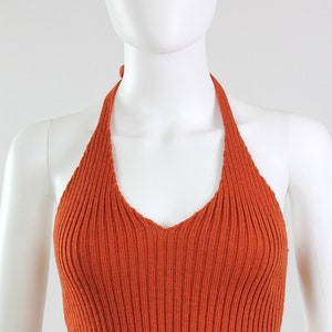 Size L, Halter Top, 2x2 Ribbed Knit, 100% Merino Wool, Tank Top, Women&#39;s Top, Handmade, ready-made, red, knitwear, Valentines day