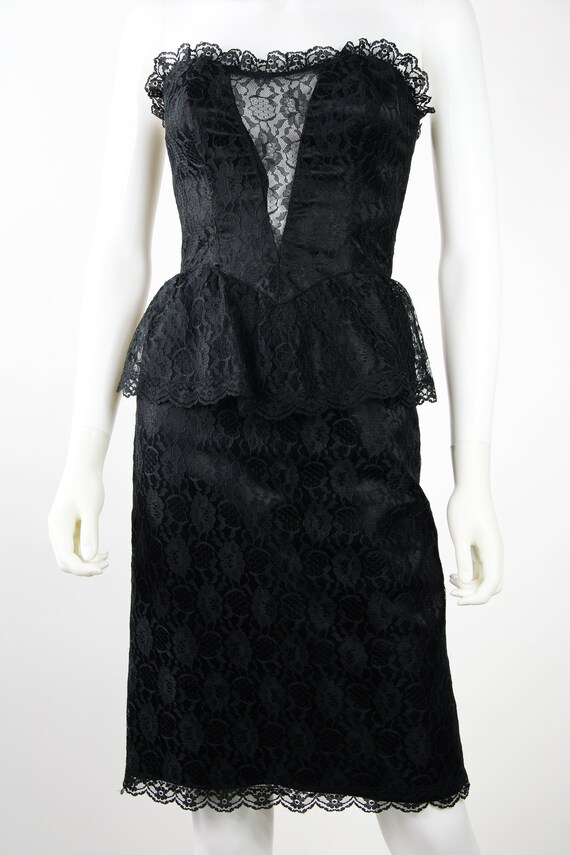 Gunne Sax Lace Prom Dress Black
