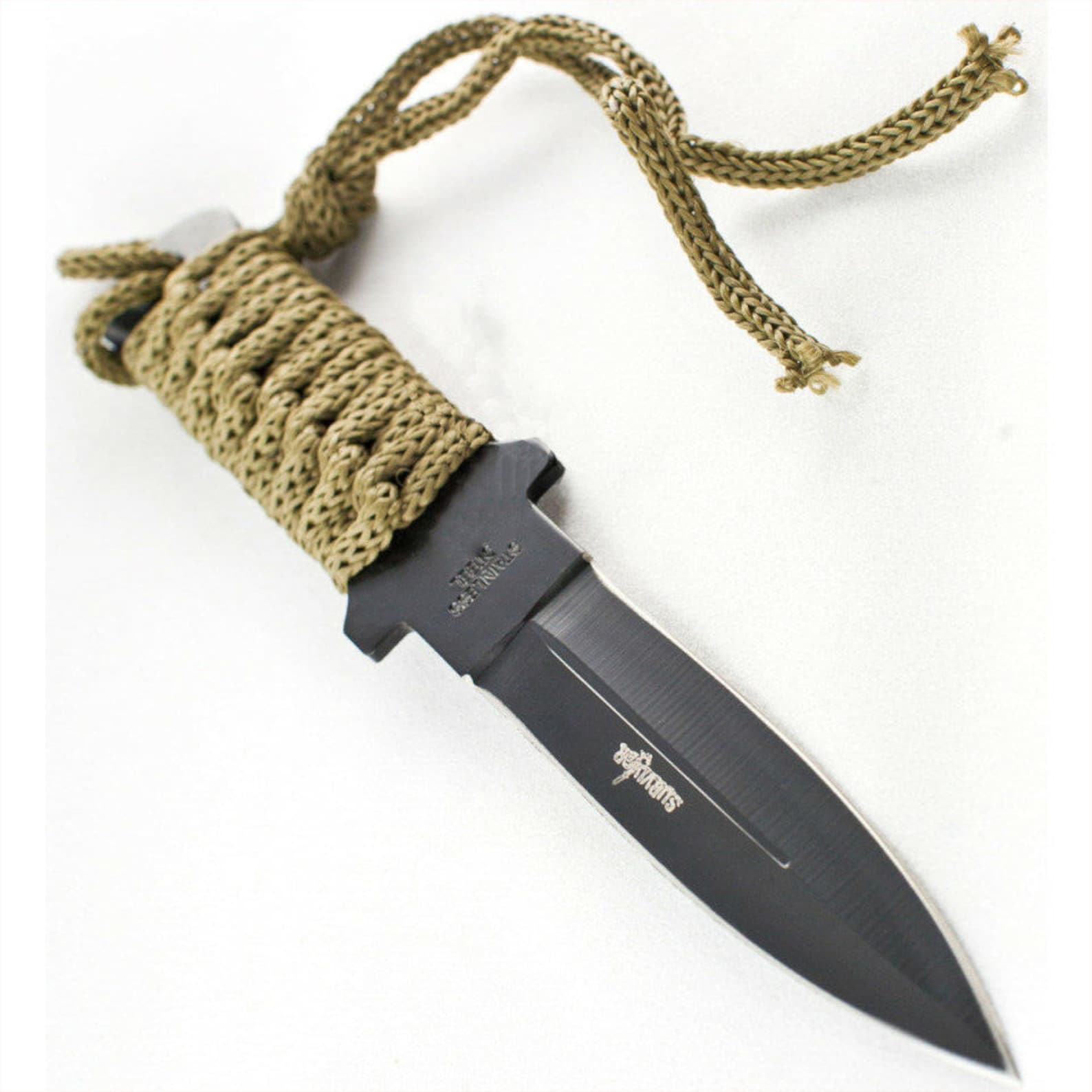 2 X 7 Tactical Outdoor Fixed Blade Stiletto Knife Etsy