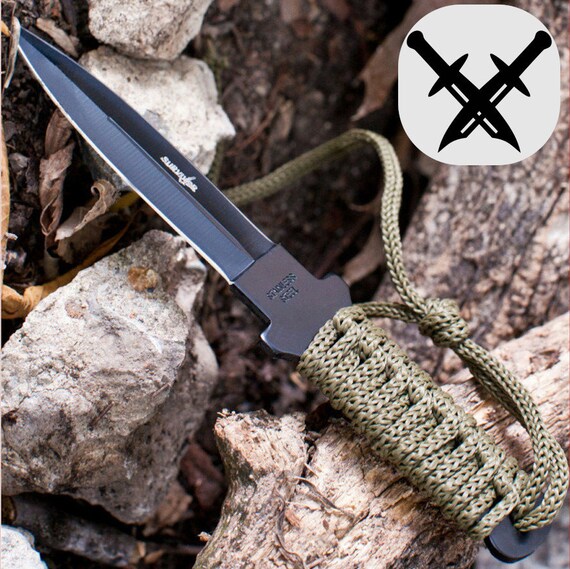2 X 7 Tactical Outdoor Fixed Blade Stiletto Knife Etsy