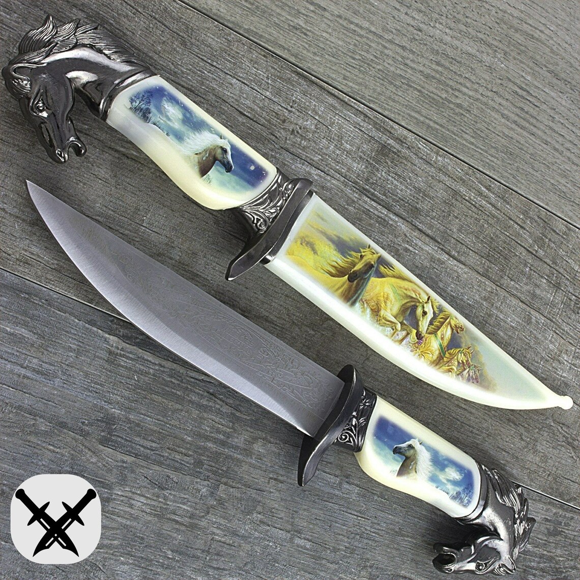 13 Horse Head Dagger Knife W/ Collector's Sheath Etsy