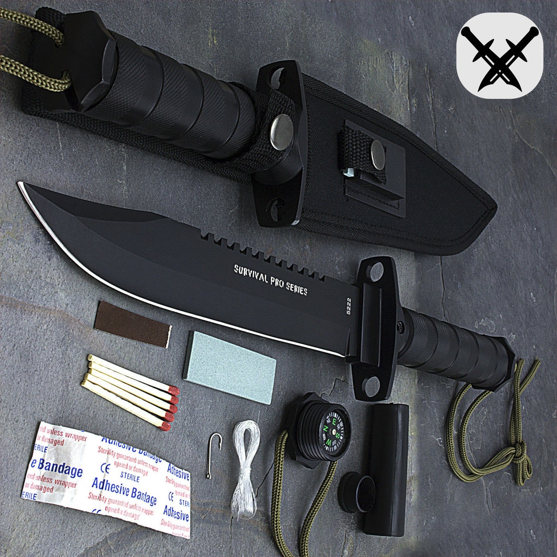 14 Large Survival Tactical Hunting Knife W/ Sheath Bowie Etsy