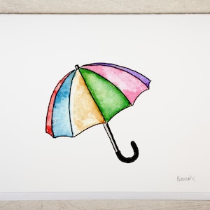 Regenschirmkarten-Set mit 6 Stück, Notizkarten-Set mit Umschlag, Regentagskarte, Regenbogen-Regenschirmkarte, Wetterkarte, Frühlingskarte, Trauerkarte, Freundschaft