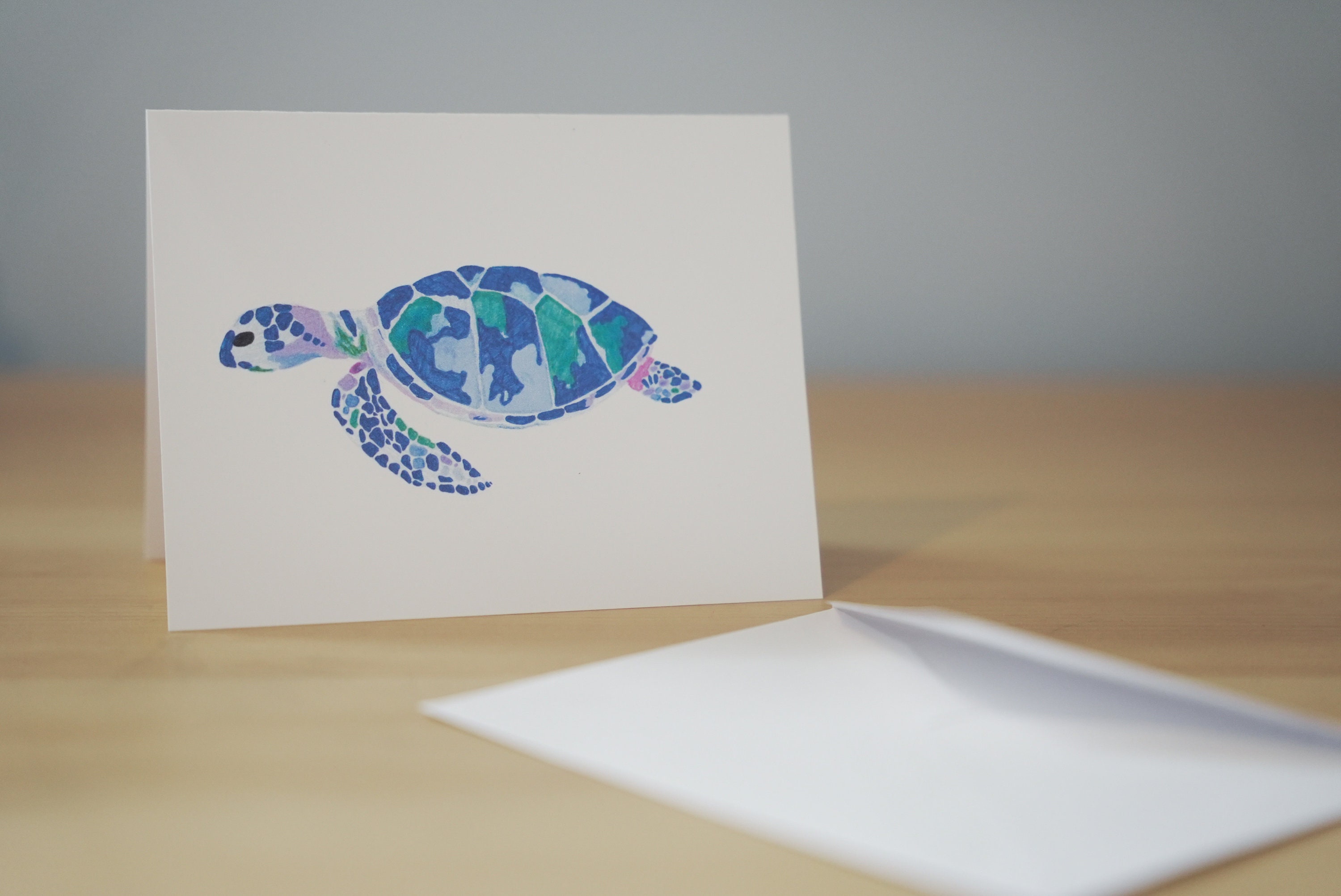 Sea Turtle Notecard Set Of Tarjeta De Felicitaci N En Etsy Espa A
