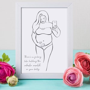 Custom Pregnancy Line Art from Photo