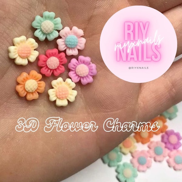 3D Cute Flower NailArt Charms RIYNAILS