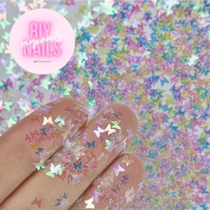 Saco 5g de mudança de cor iridescente AB Butterfly Nail Art Glitter Shapes RIYNAILS