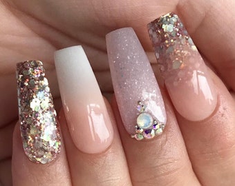 Rose Gold Custom Press On Nails RIYNAILS