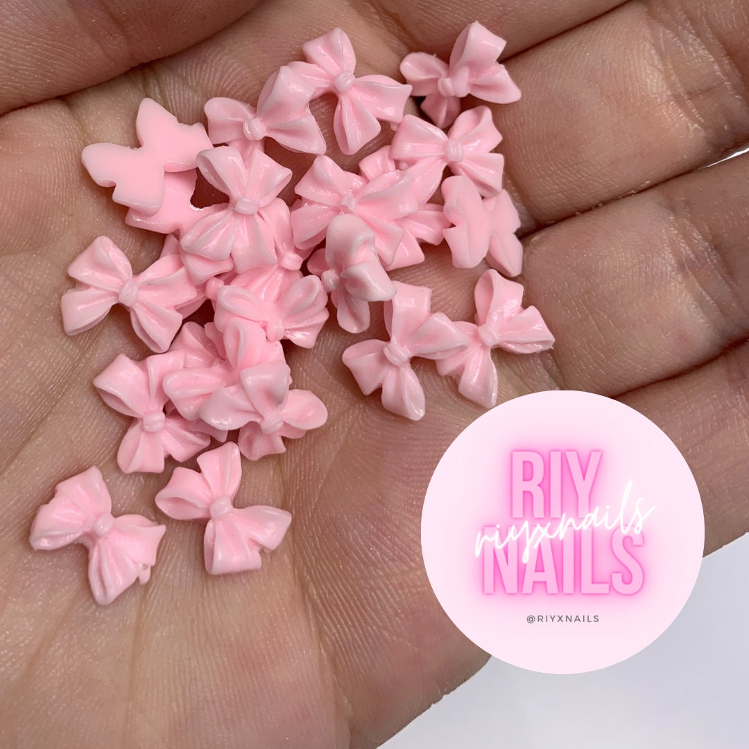 Pack of 5 Baby Pink Large 8.5cm / 25mm Satin Ribbon Ready Made Craft Double  Bows 