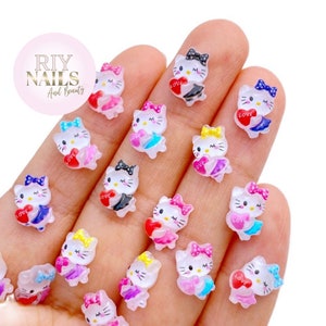3D Hello Kitty Nail Charms Cute Anime Alloy Nail Rhinestone Charms