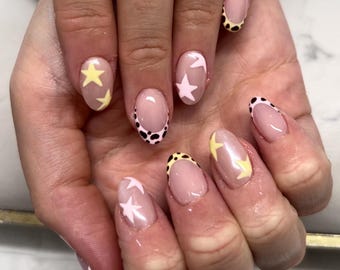 Pastel Star Chrome Press On Nails RIYNAILS