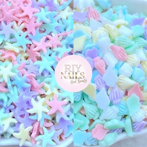 Pastel Seashell and Starfish Nail Art Charms RIYNAILS