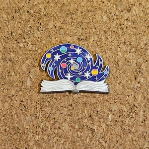 A Galaxy of Books Enamel Pin for Readers and Science Fiction Lovers