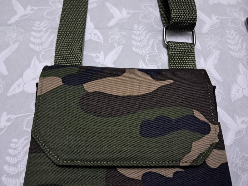 Handmade Man's Phone And Passport Bag With Adjustable Strap, 2 Pockets & Card Slot image 14