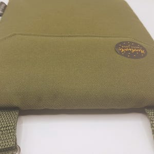 Handmade Man's Phone And Passport Bag With Adjustable Strap, 2 Pockets & Card Slot green slight crease