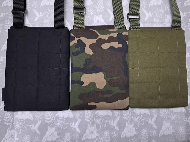 Handmade Man's Phone And Passport Bag With Adjustable Strap, 2 Pockets & Card Slot image 10