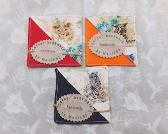 Animal Fabric Corner Bookmark: Handmade Page Saver for Book Lovers