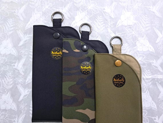 Mens Fabric Glasses Case: Padded With Snap Closure And Clasp