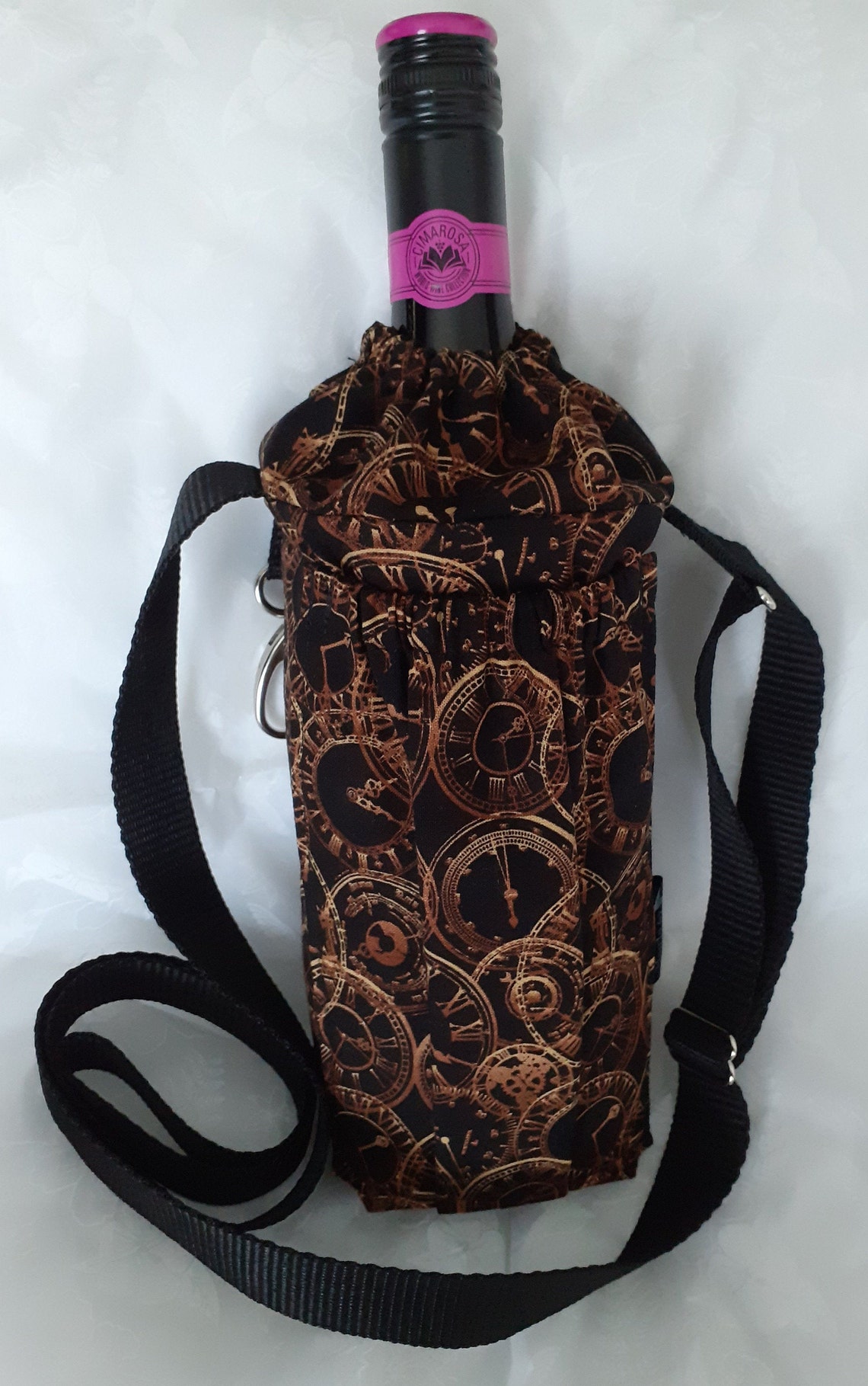 Cross body bottle bag with mobile pocket/steampunk water Etsy
