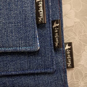 Upcycled Denim Glasses Case With Clip: Padded Cotton Lining, Clasp bild 9