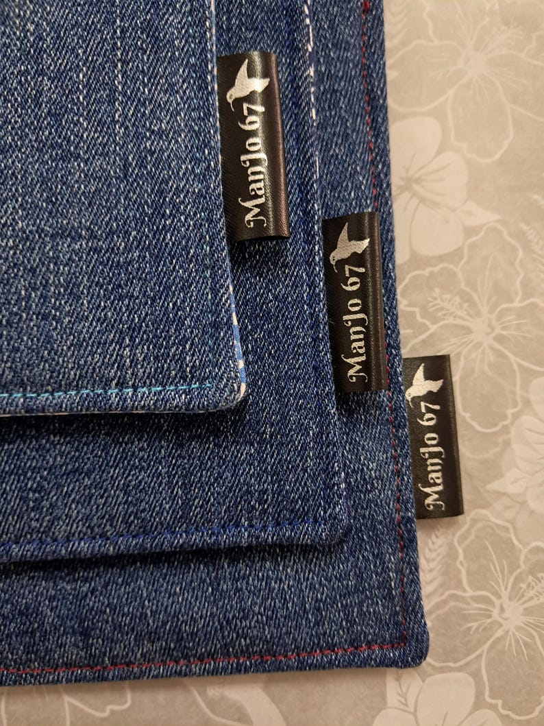 Upcycled Denim Glasses Case With Clip: Padded Cotton Lining, Clasp bild 9