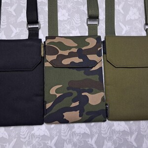 Handmade Man's Phone And Passport Bag With Adjustable Strap, 2 Pockets & Card Slot image 9