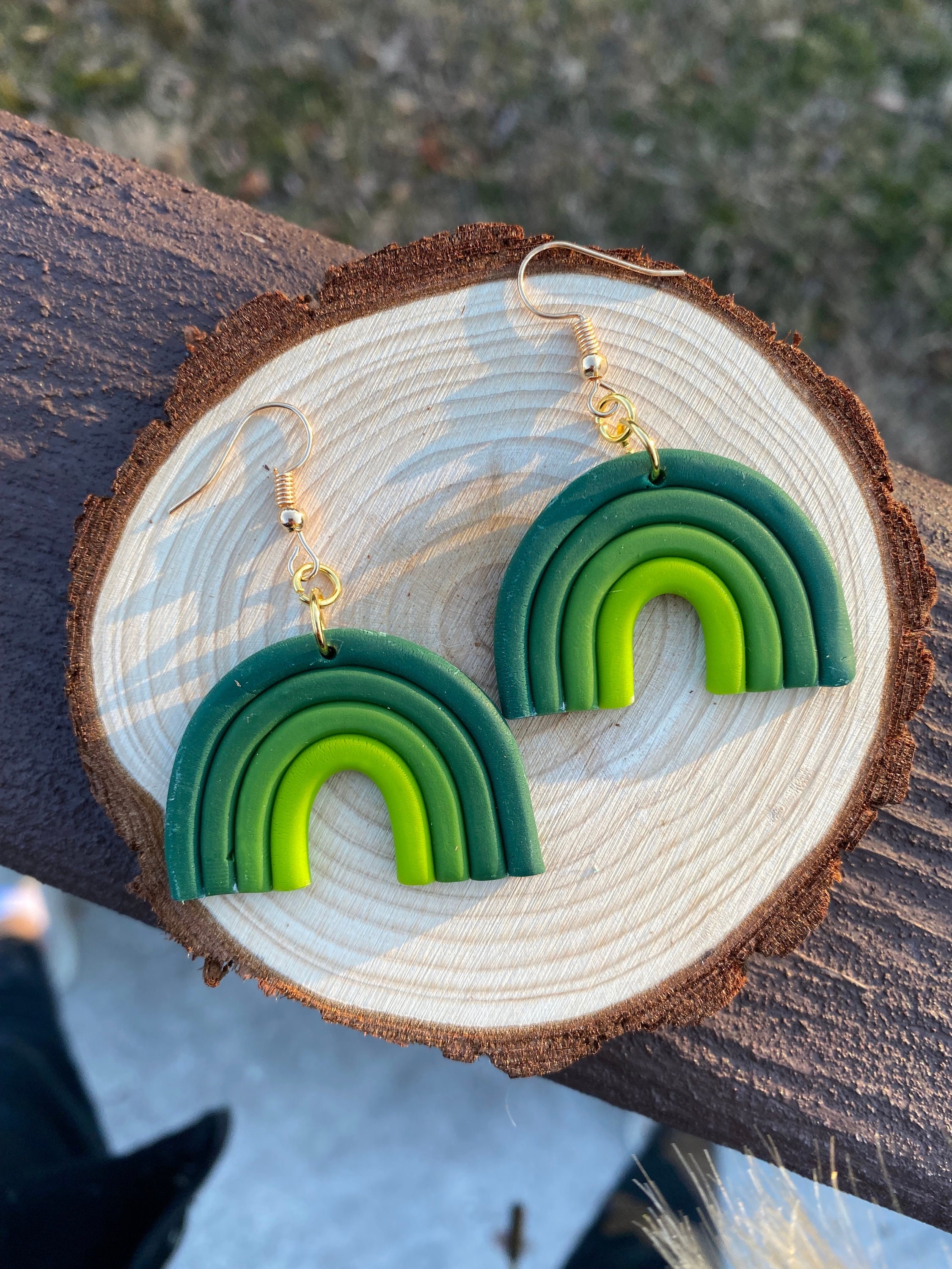 St Patrick Day Earrings, St Patricks Earrings, Polymer Clay