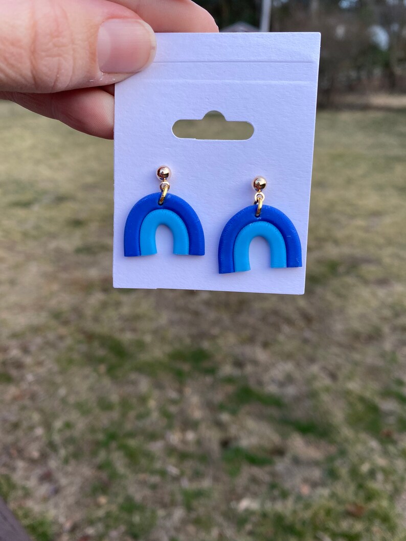 Rainbow Polymer Clay Stud Earrings/ Mini Rainbow Earrings Etsy